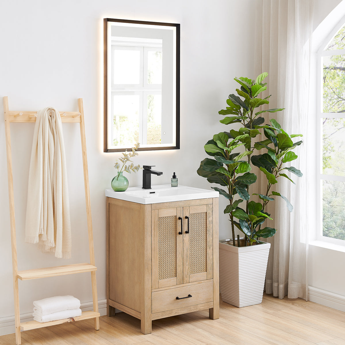 Bondi 24" Freestanding Single Bathroom Vanity with White Ceramic Drop