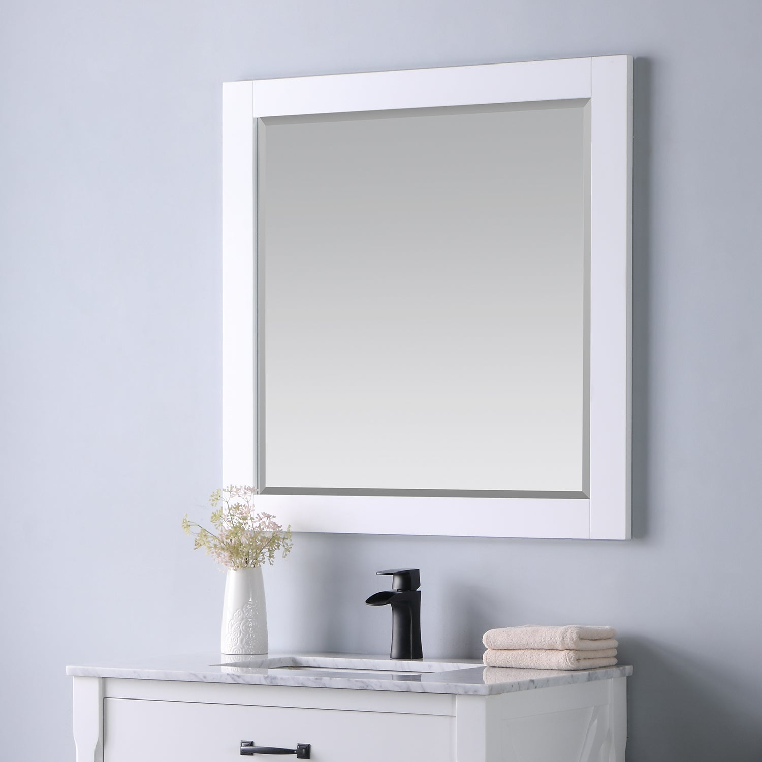 Maribella 34" Rectangular Bathroom Wood Framed Wall Mirror