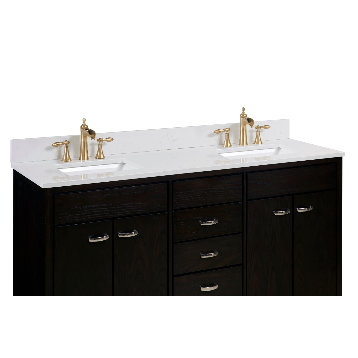Frosinone Double Sink Bathroom Vanity Countertop in Jazz White