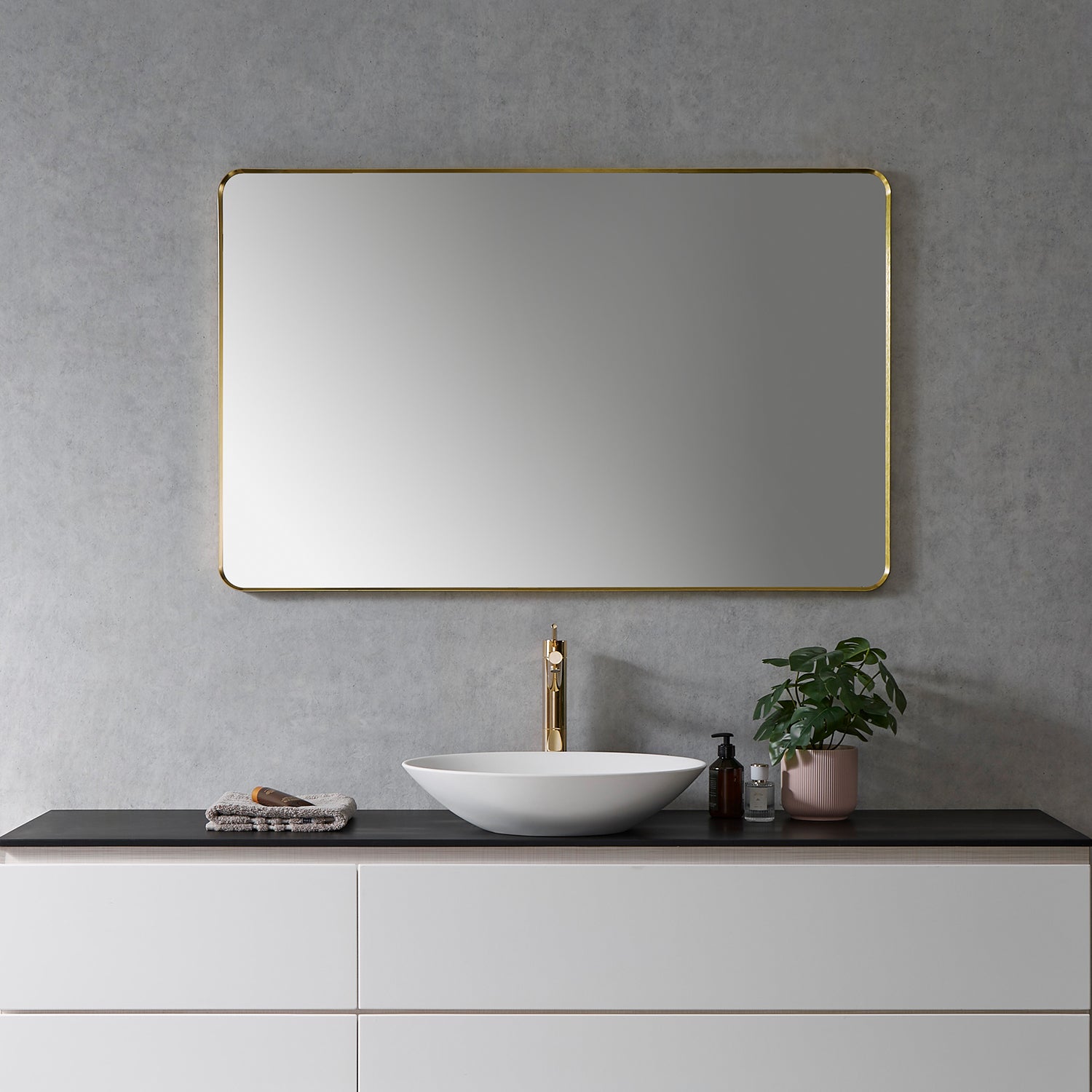 Nettuno 48" Rectangle Bathroom Vanity Aluminum Framed Wall Mirror