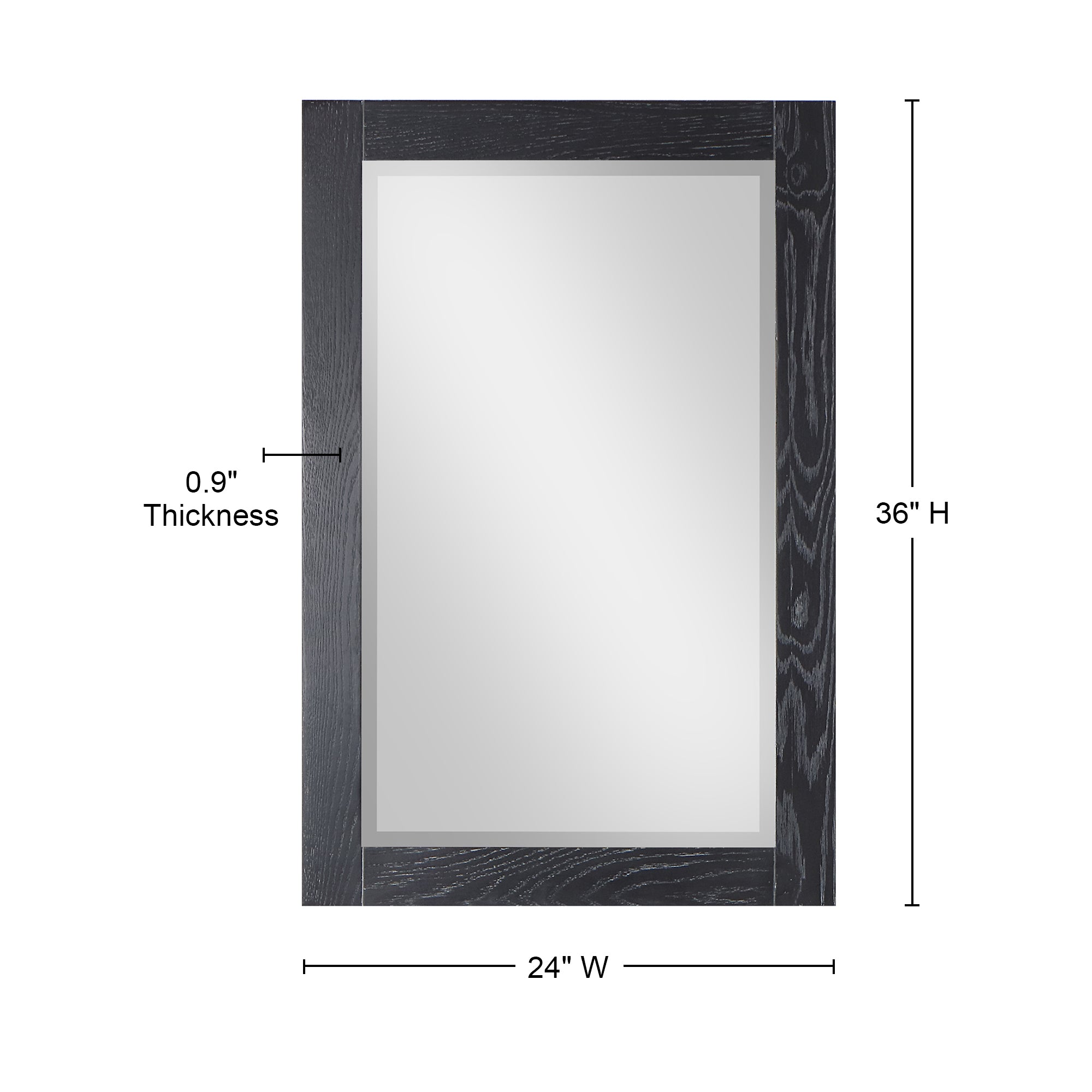 Ivy 24" Rectangular Bathroom Wood Framed Wall Mirror