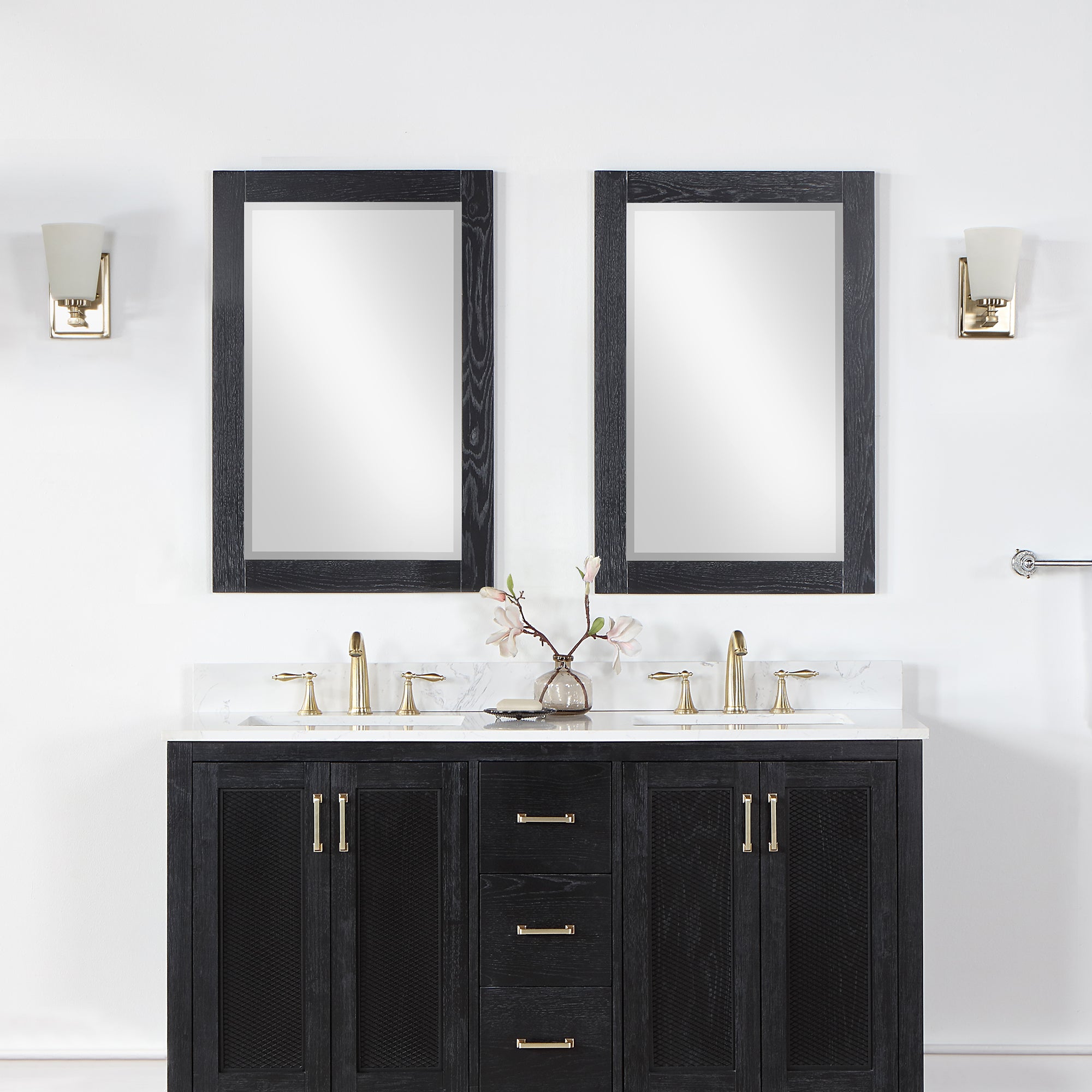 Ivy 24" Rectangular Bathroom Wood Framed Wall Mirror