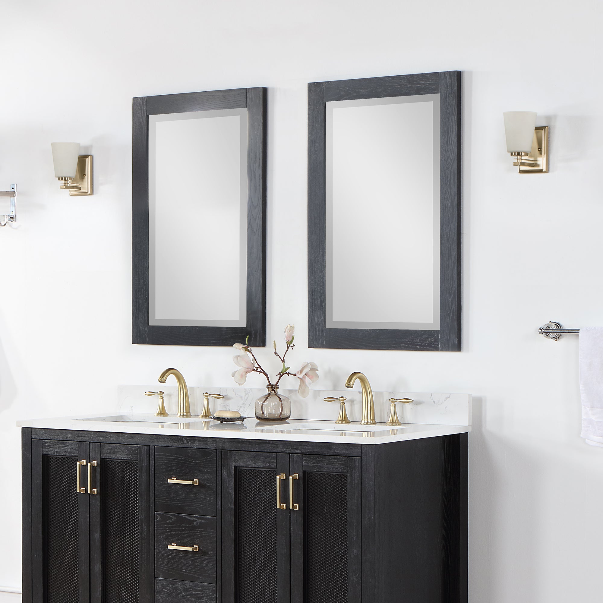 Ivy 24" Rectangular Bathroom Wood Framed Wall Mirror