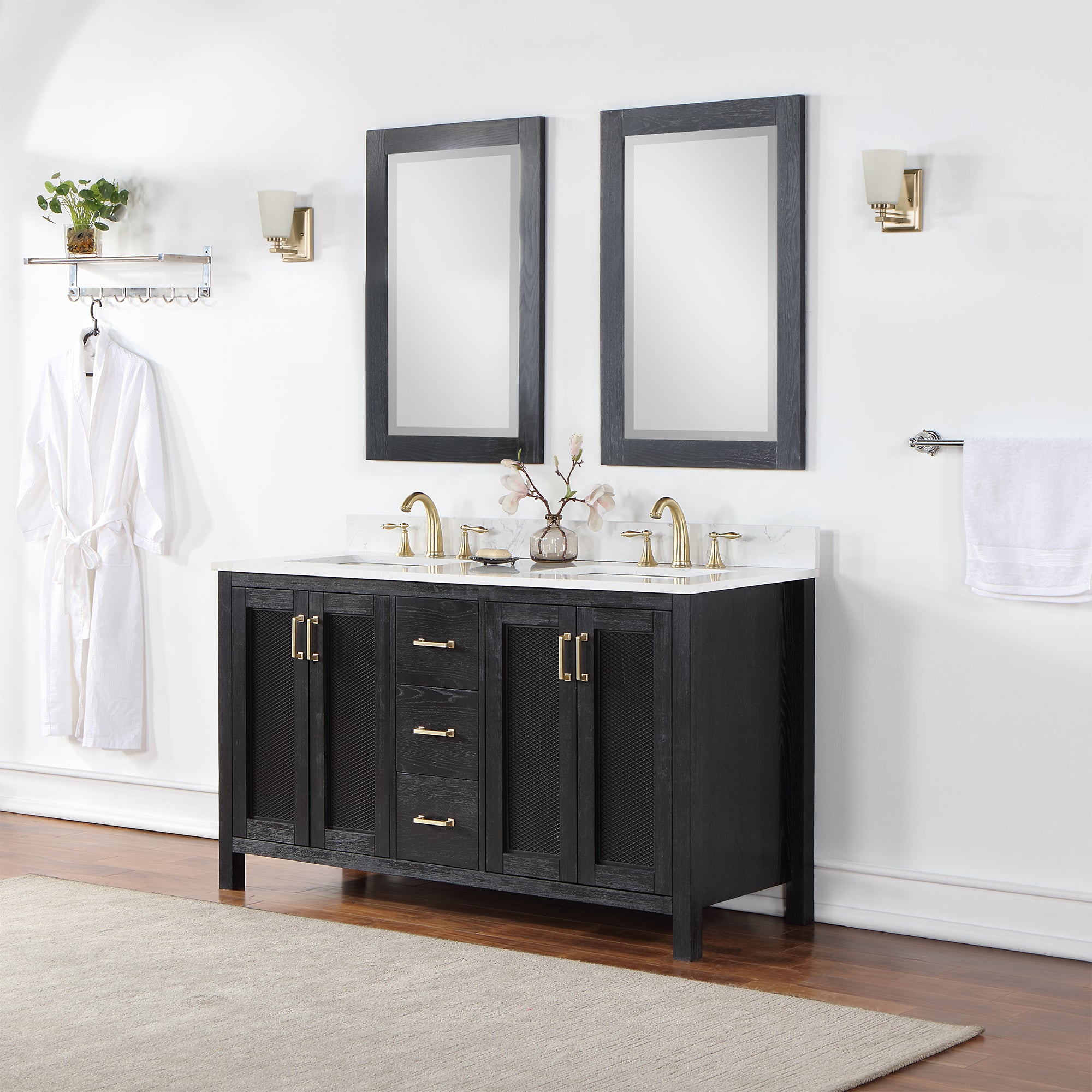 Ivy 24" Rectangular Bathroom Wood Framed Wall Mirror
