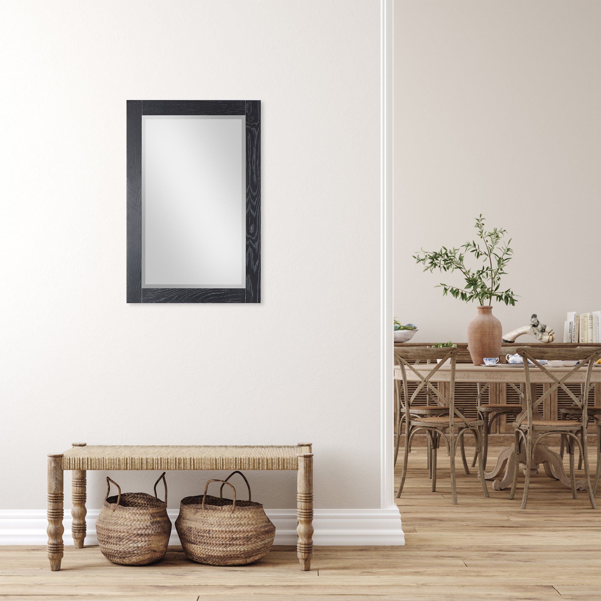 Ivy 24" Rectangular Bathroom Wood Framed Wall Mirror