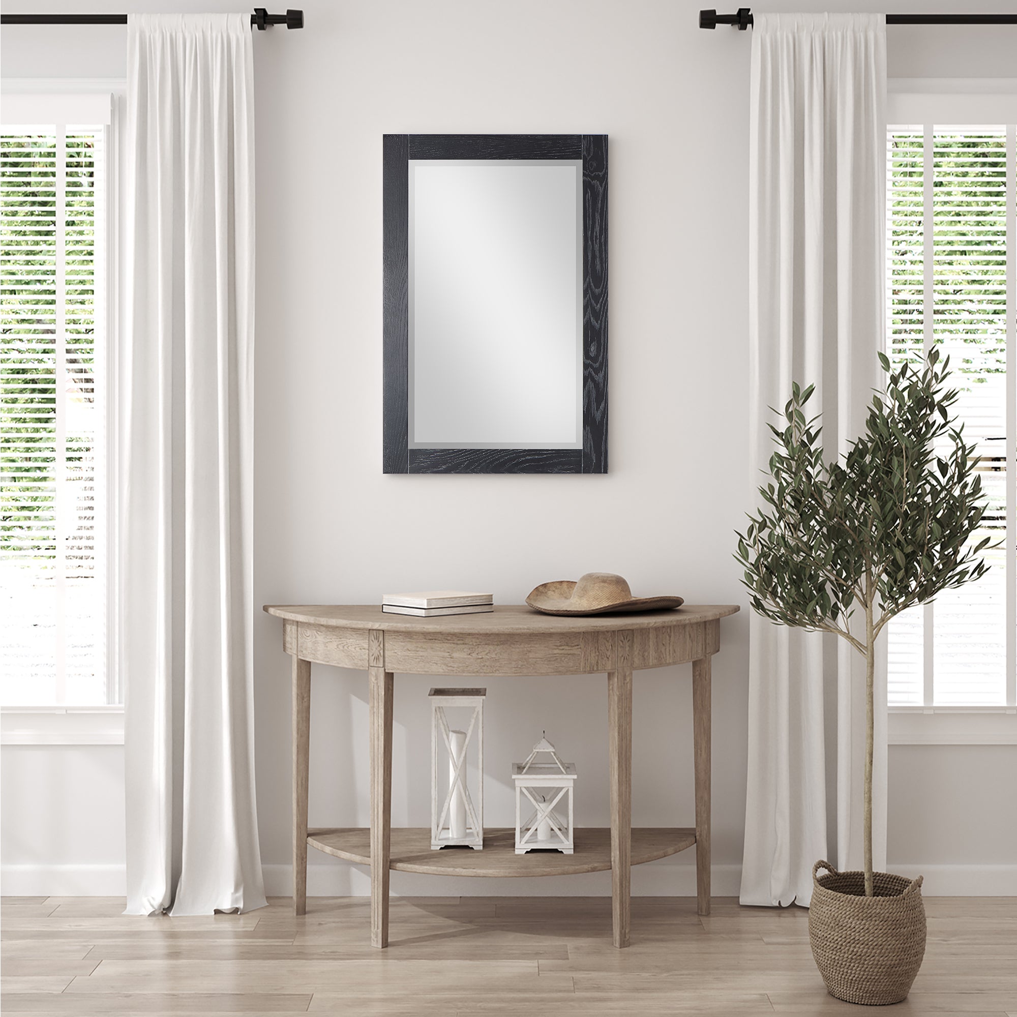 Ivy 24" Rectangular Bathroom Wood Framed Wall Mirror