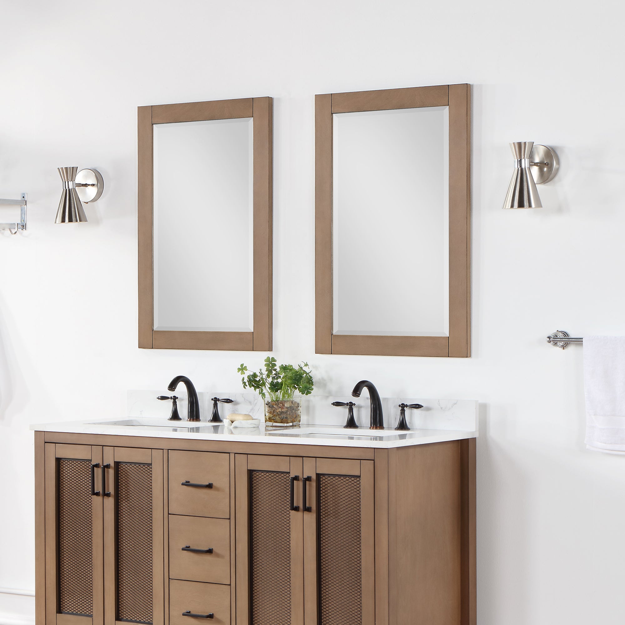 Ivy 24" Rectangular Bathroom Wood Framed Wall Mirror