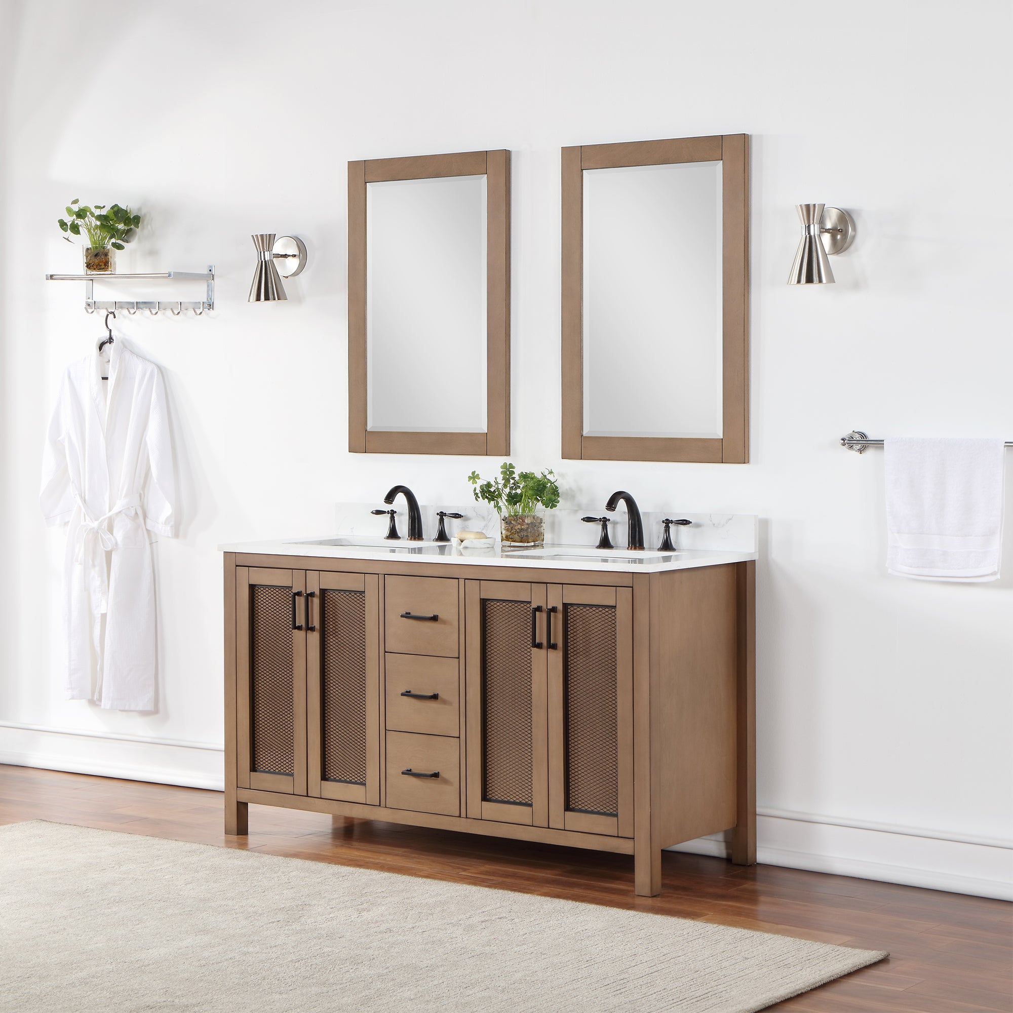 Ivy 24" Rectangular Bathroom Wood Framed Wall Mirror