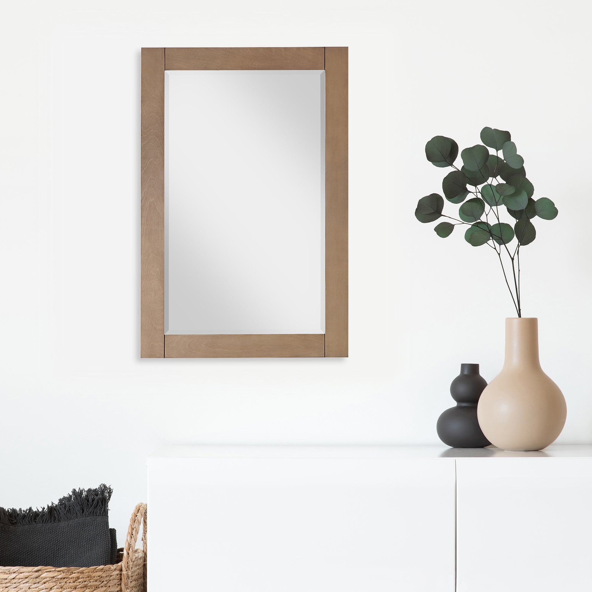 Ivy 24" Rectangular Bathroom Wood Framed Wall Mirror
