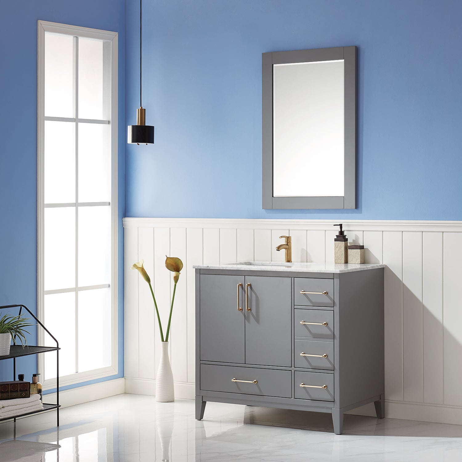 Ivy 24" Rectangular Bathroom Wood Framed Wall Mirror