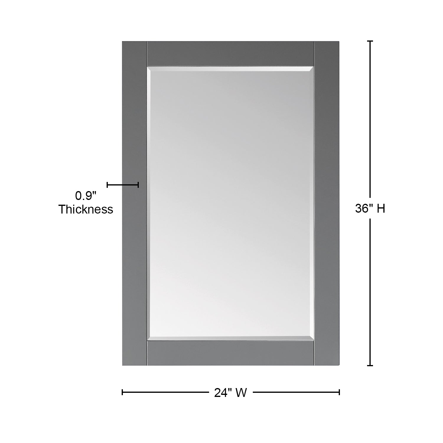 Ivy 24" Rectangular Bathroom Wood Framed Wall Mirror