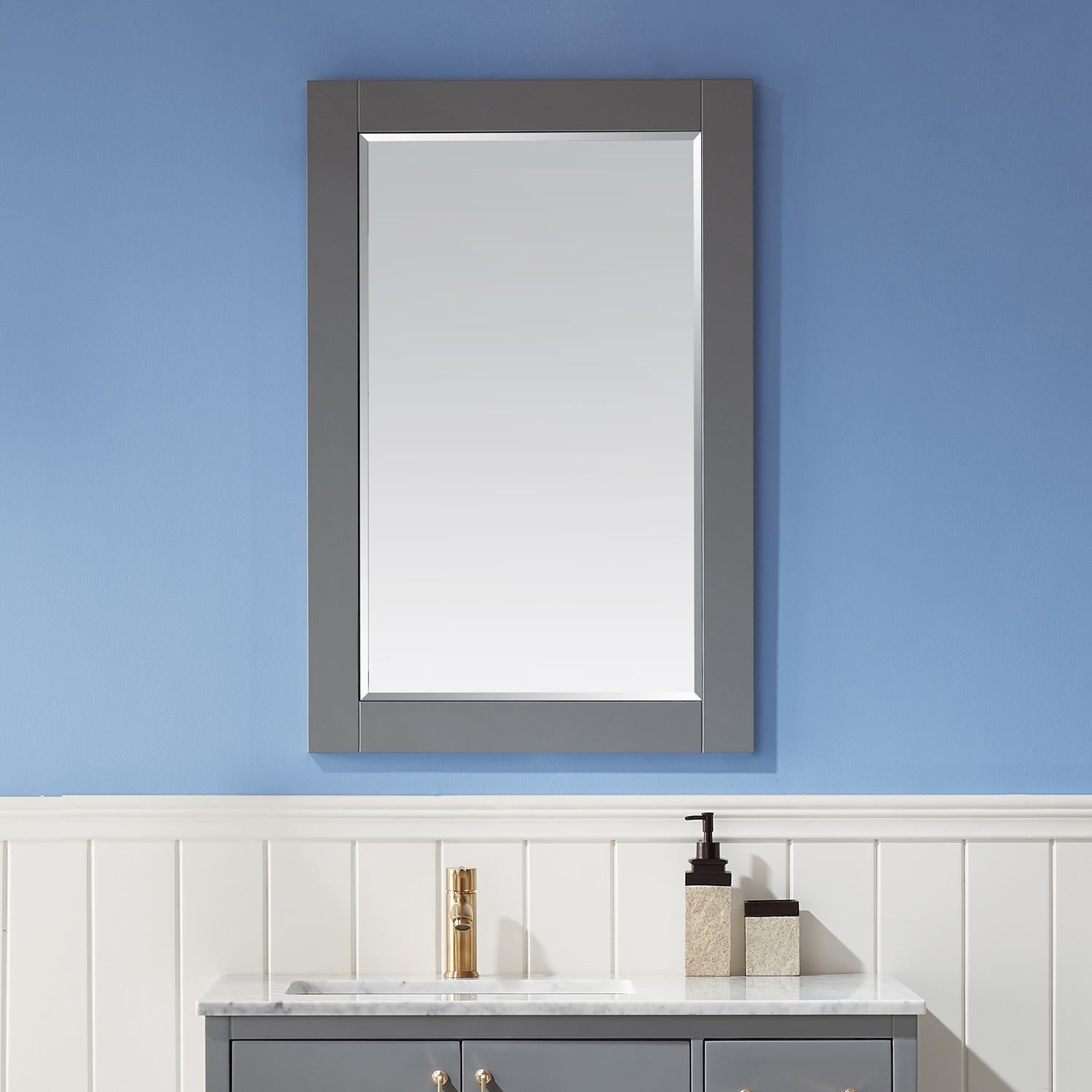 Ivy 24" Rectangular Bathroom Wood Framed Wall Mirror