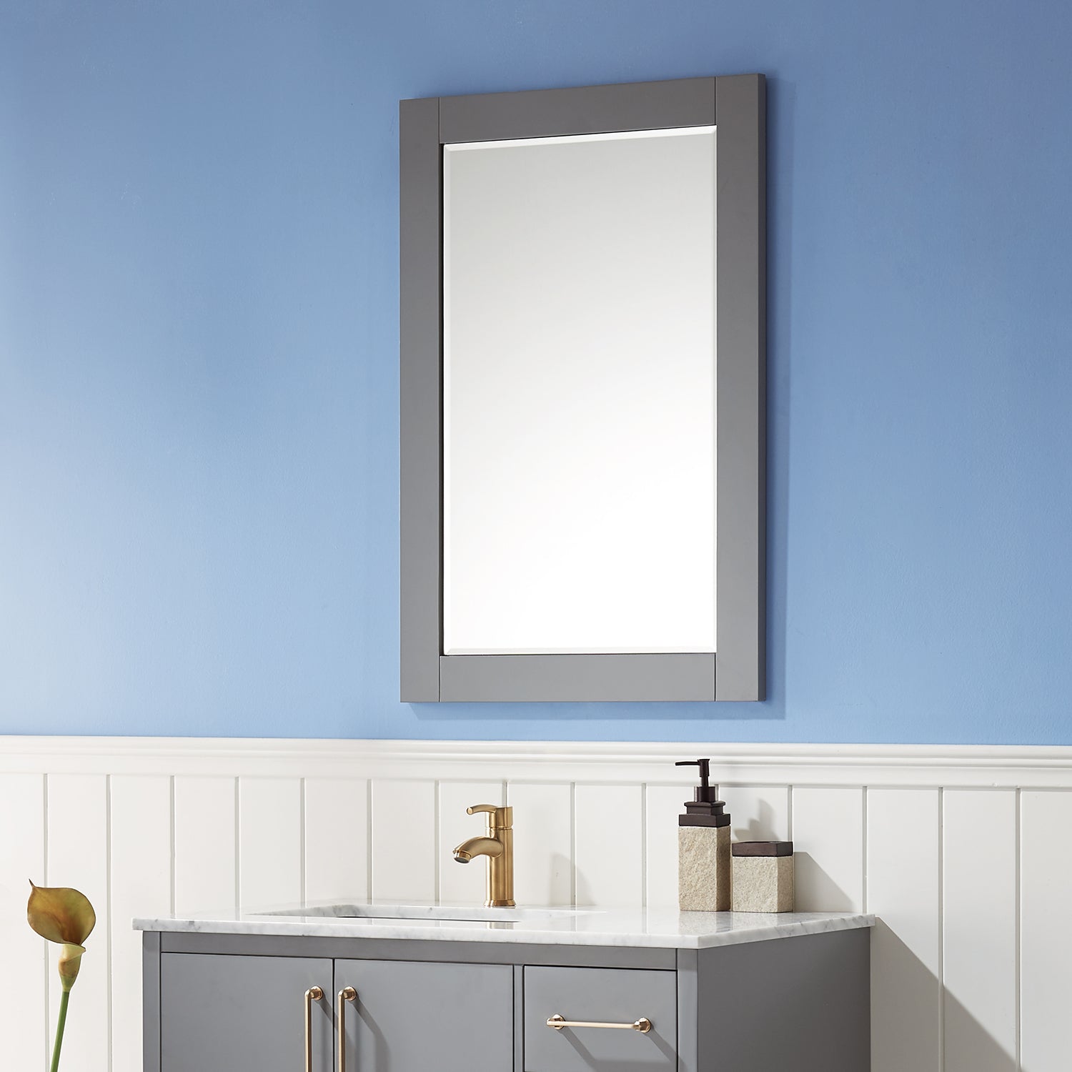 Ivy 24" Rectangular Bathroom Wood Framed Wall Mirror
