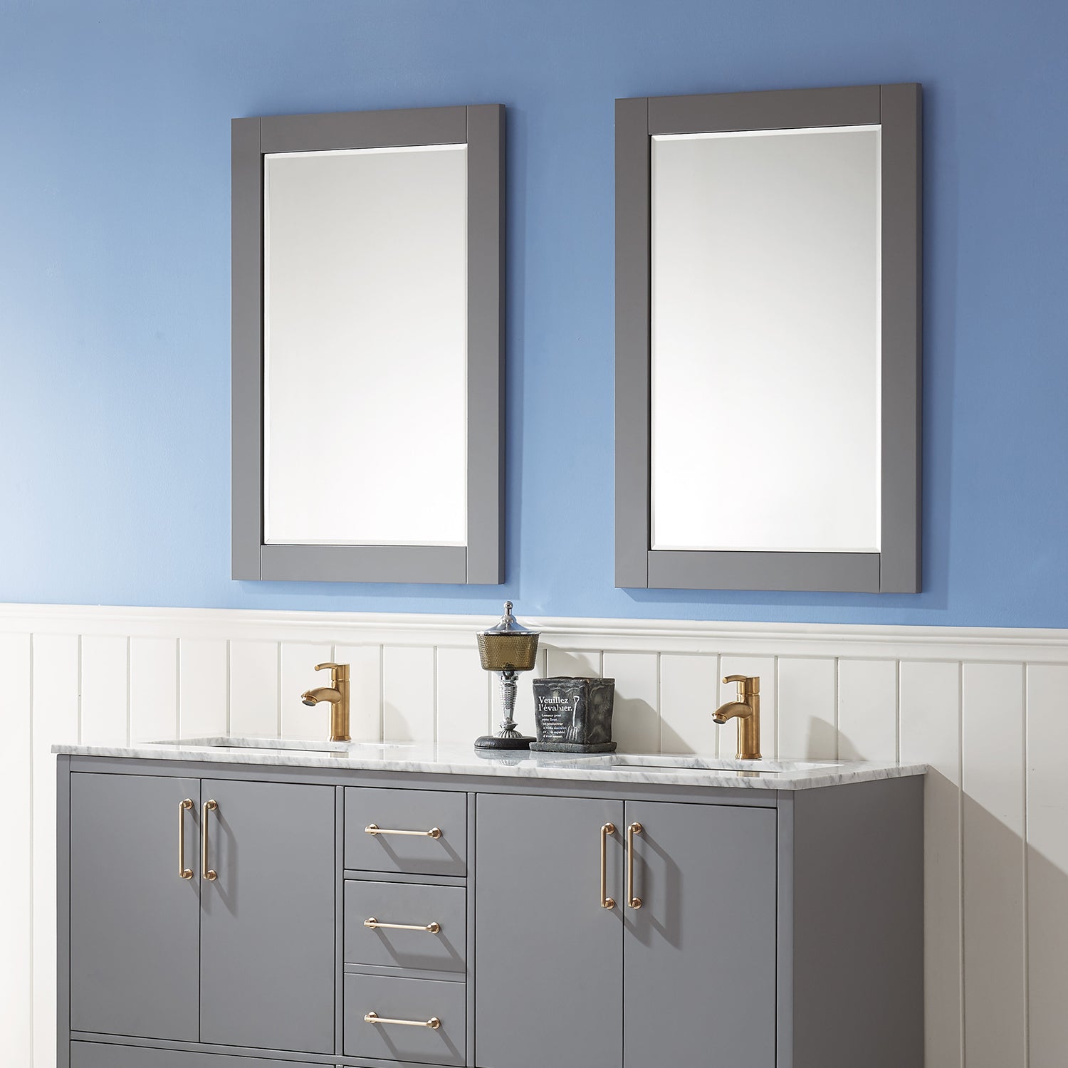 Ivy 24" Rectangular Bathroom Wood Framed Wall Mirror