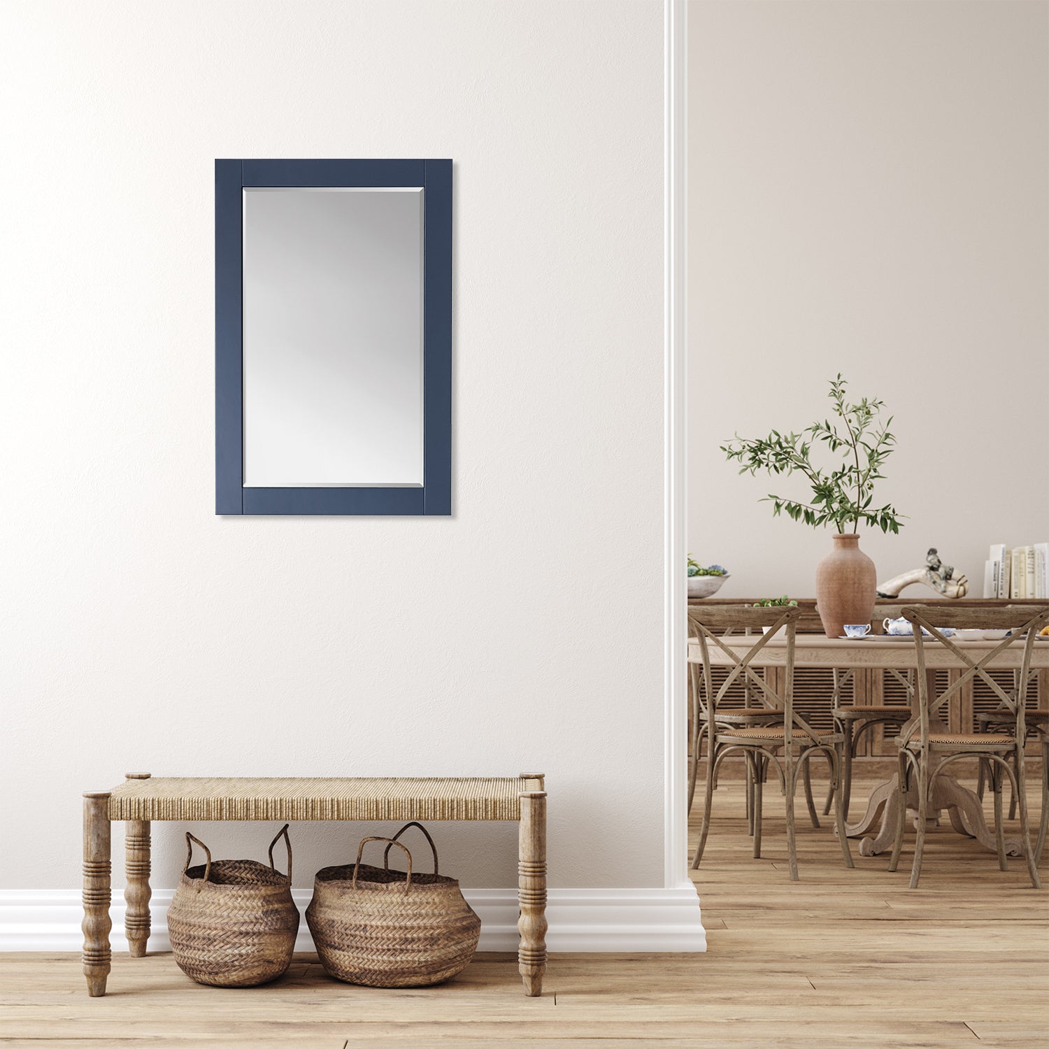 Ivy 24" Rectangular Bathroom Wood Framed Wall Mirror