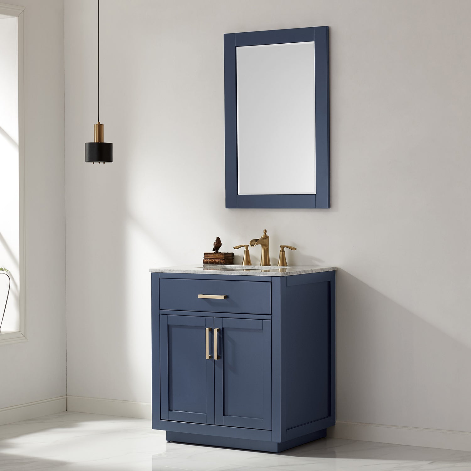 Ivy 24" Rectangular Bathroom Wood Framed Wall Mirror