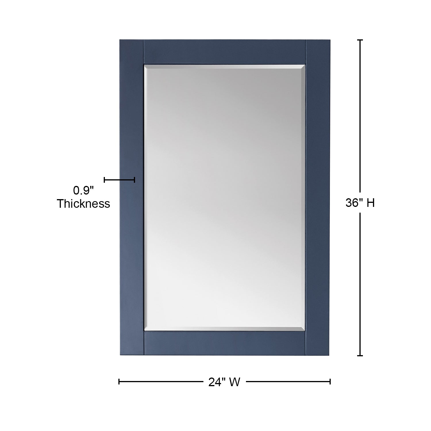 Ivy 24" Rectangular Bathroom Wood Framed Wall Mirror