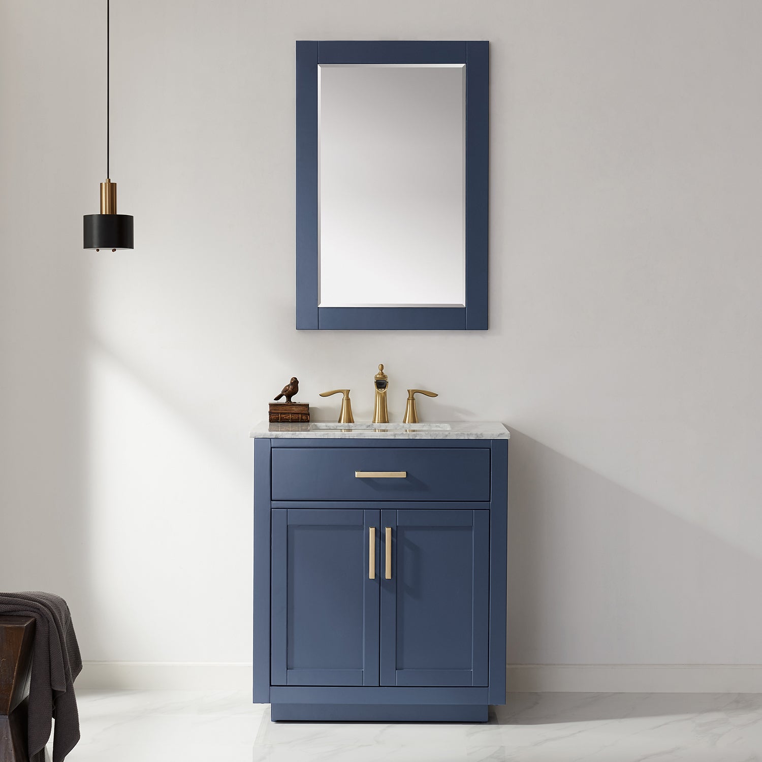Ivy 24" Rectangular Bathroom Wood Framed Wall Mirror