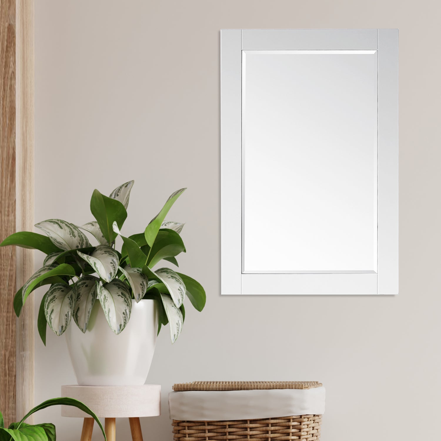 Ivy 24" Rectangular Bathroom Wood Framed Wall Mirror
