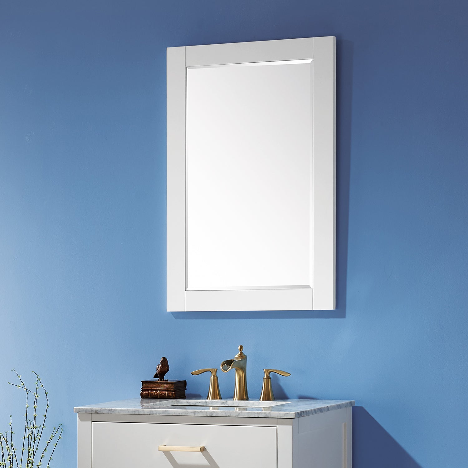 Ivy 24" Rectangular Bathroom Wood Framed Wall Mirror