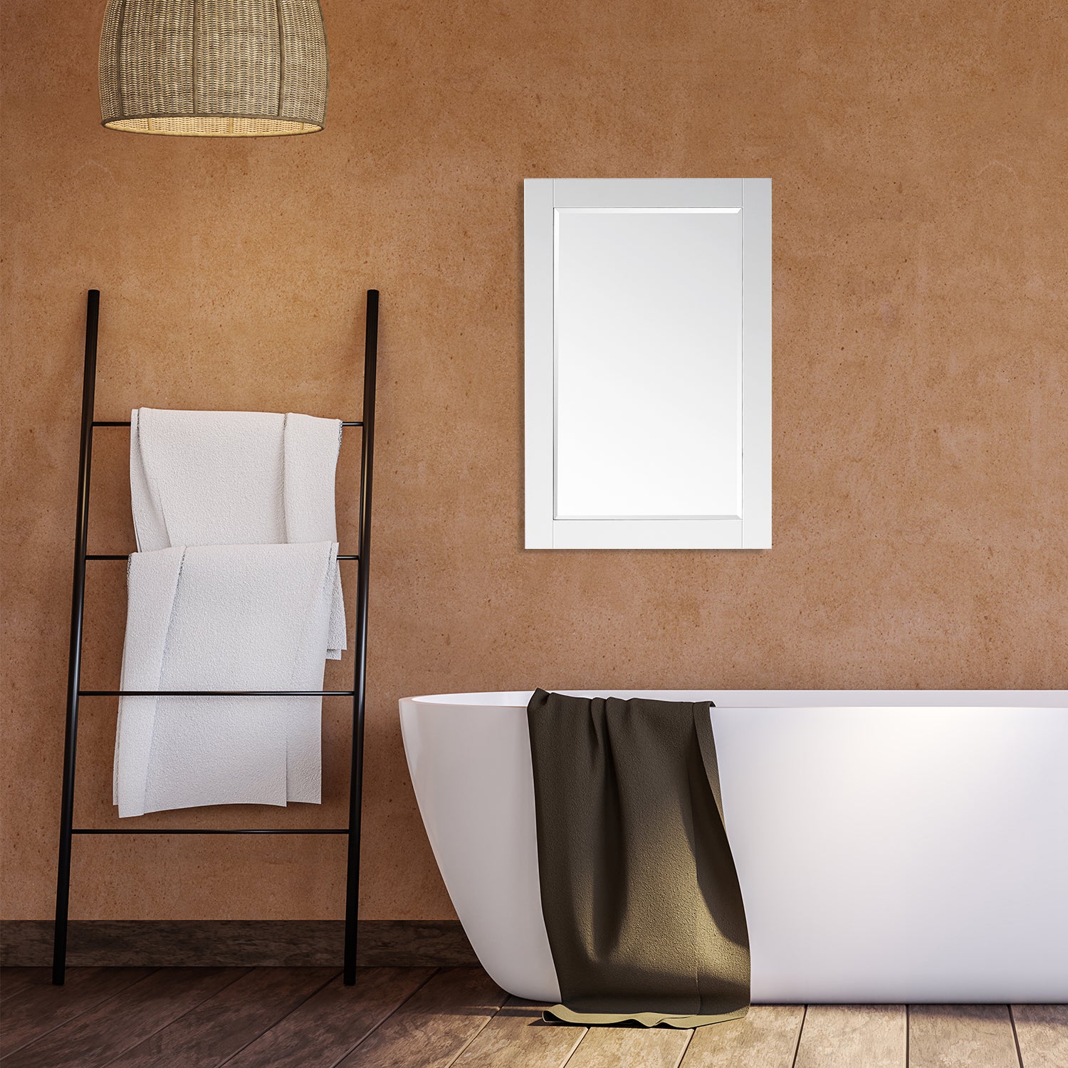 Ivy 24" Rectangular Bathroom Wood Framed Wall Mirror