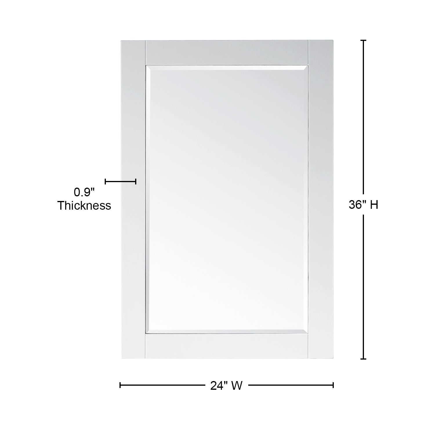 Ivy 24" Rectangular Bathroom Wood Framed Wall Mirror