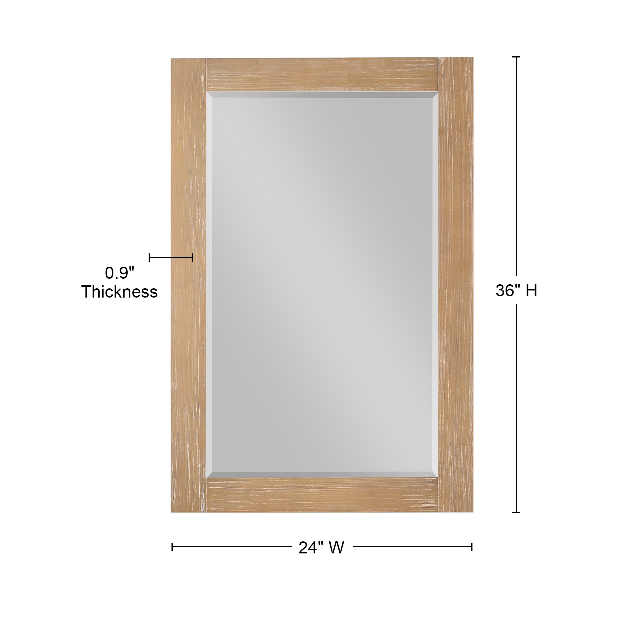 Ivy 24" Rectangular Bathroom Wood Framed Wall Mirror