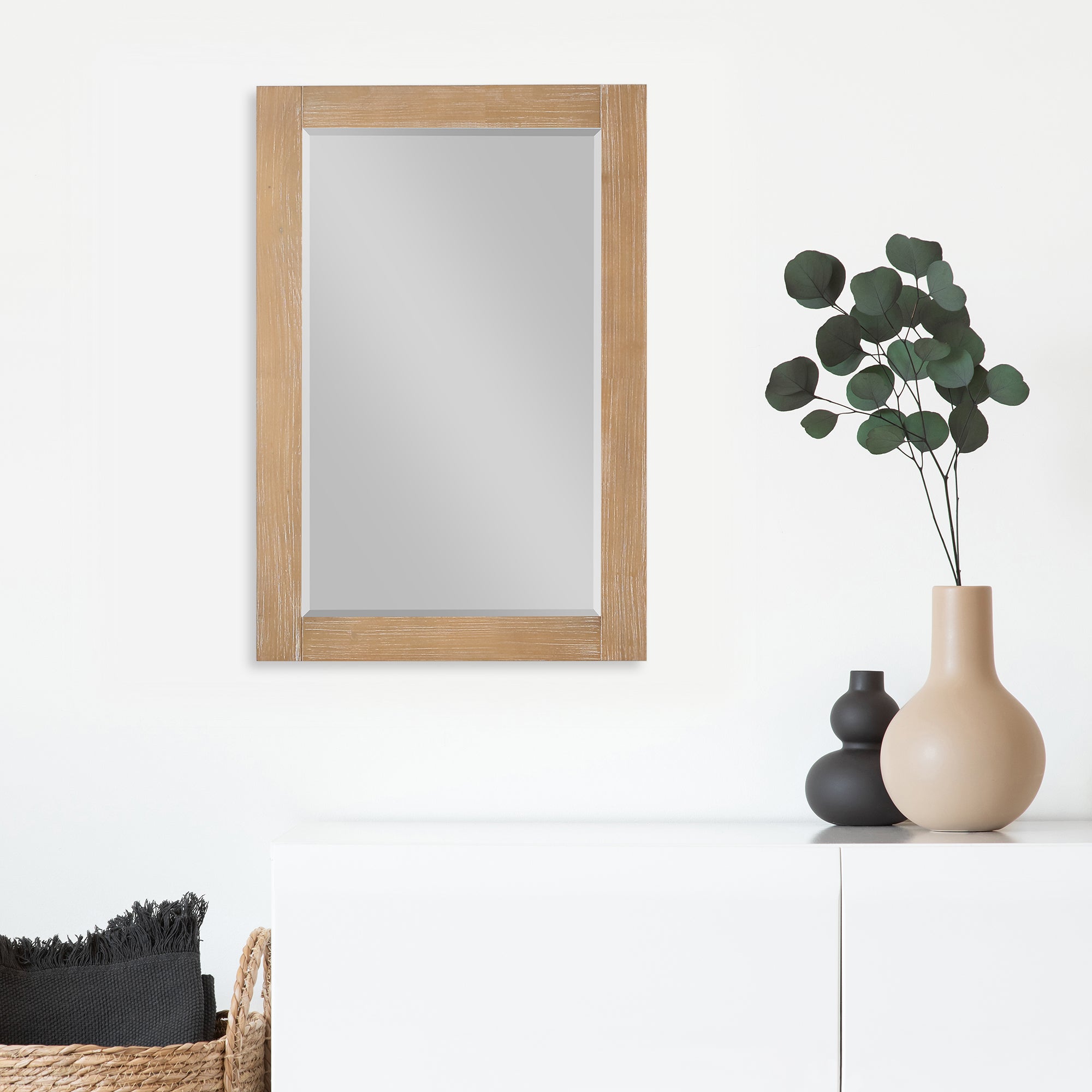 Ivy 24" Rectangular Bathroom Wood Framed Wall Mirror