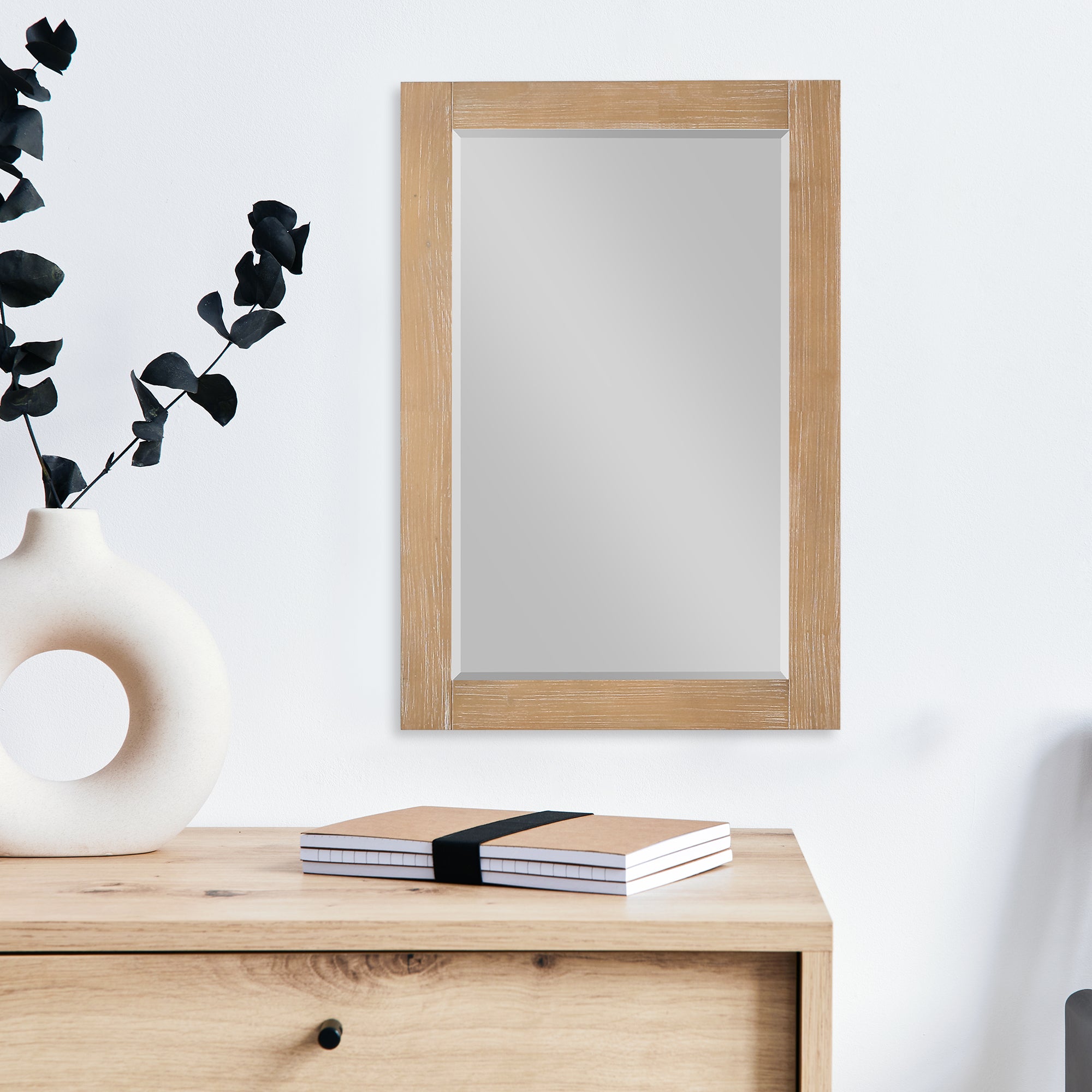 Ivy 24" Rectangular Bathroom Wood Framed Wall Mirror