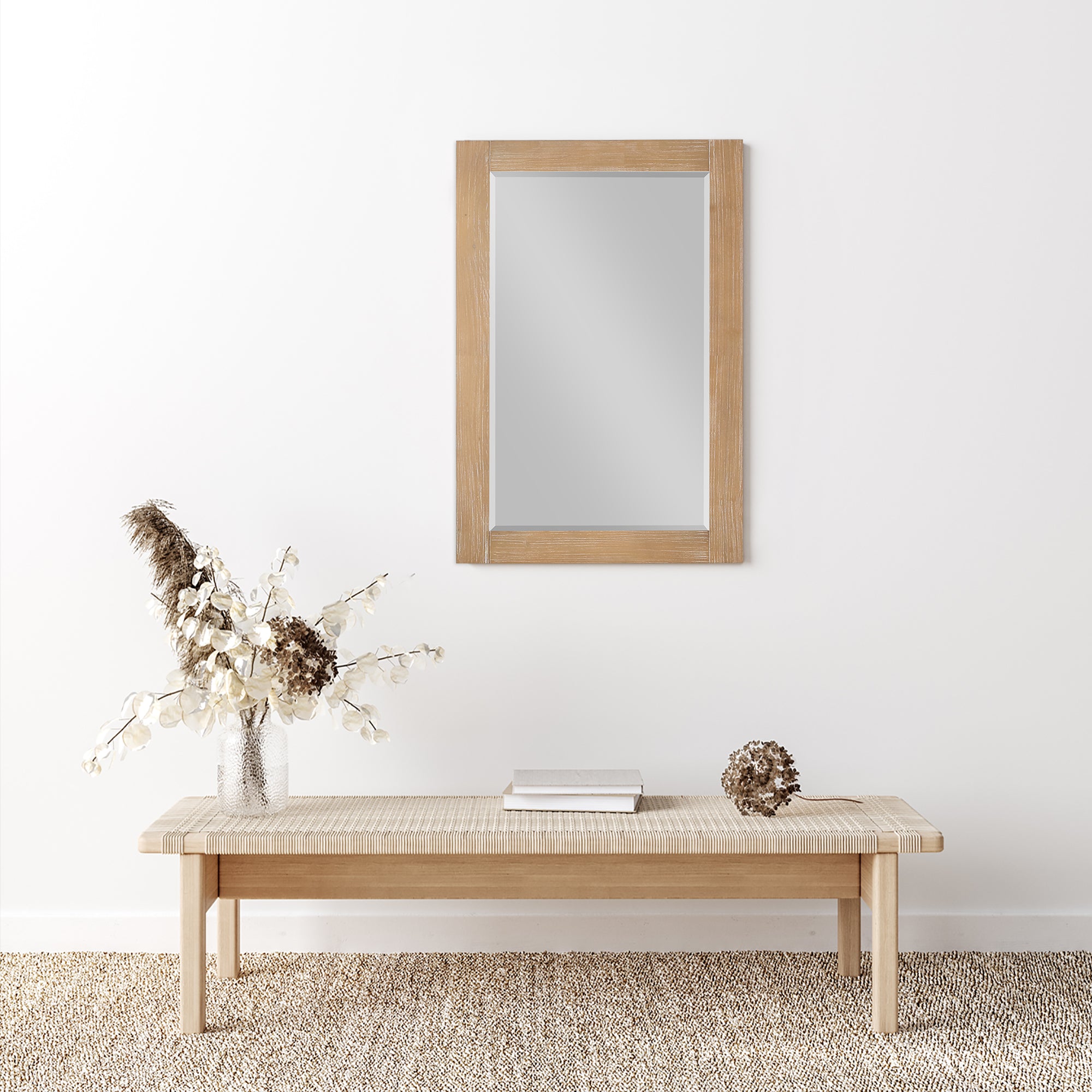 Ivy 24" Rectangular Bathroom Wood Framed Wall Mirror