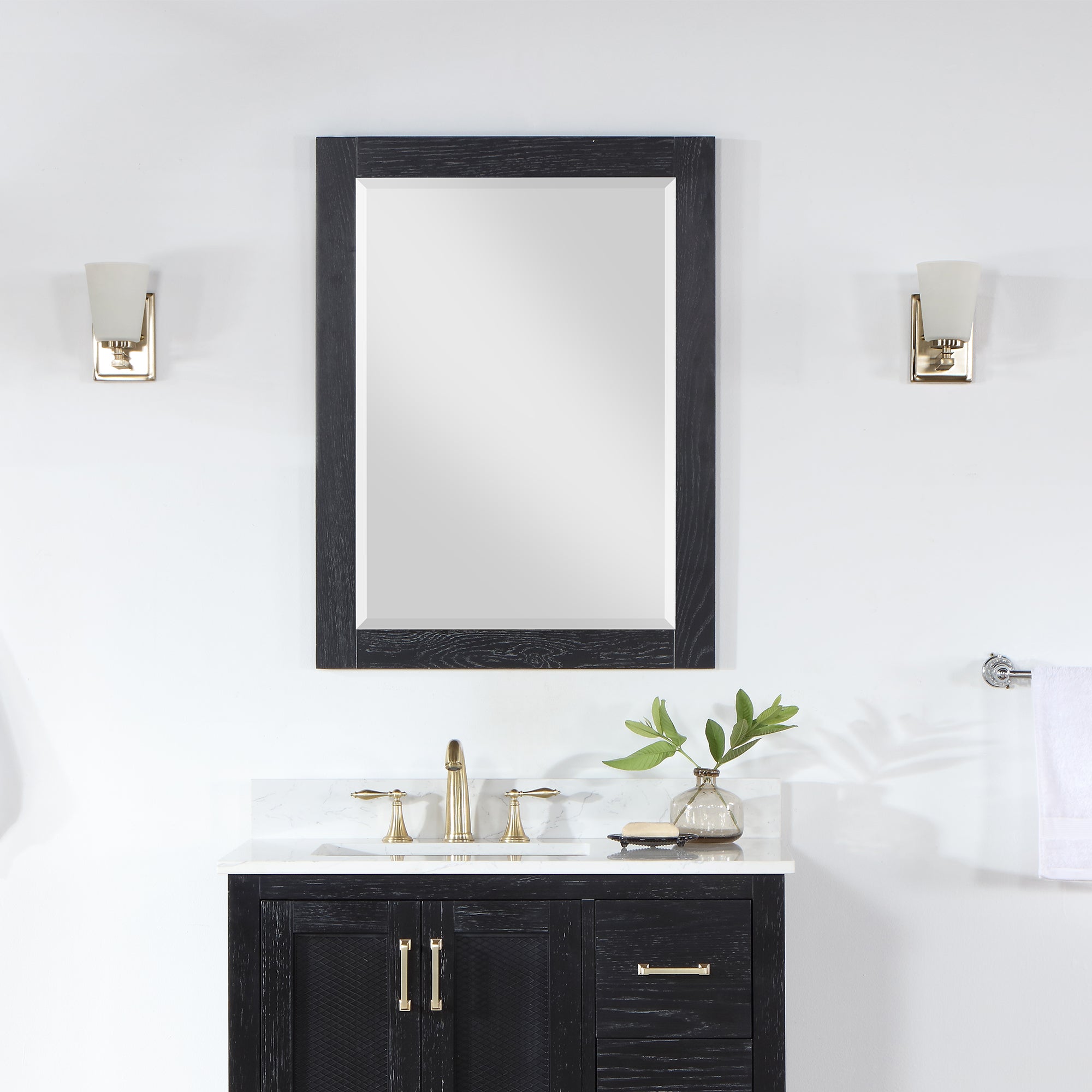 Ivy 28" Rectangular Bathroom Wood Framed Wall Mirror