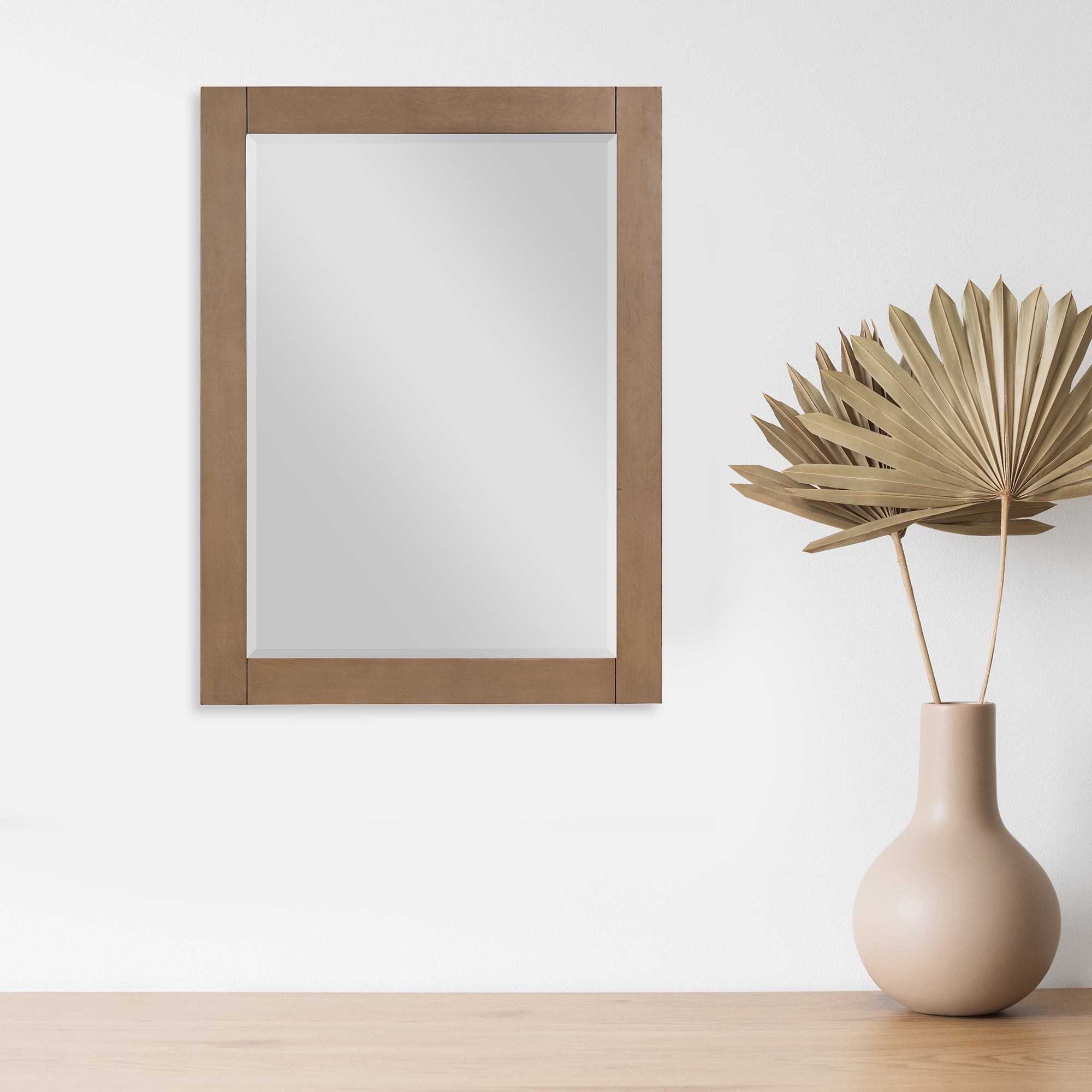 Ivy Rectangular Bathroom Wood Framed Wall Mirror