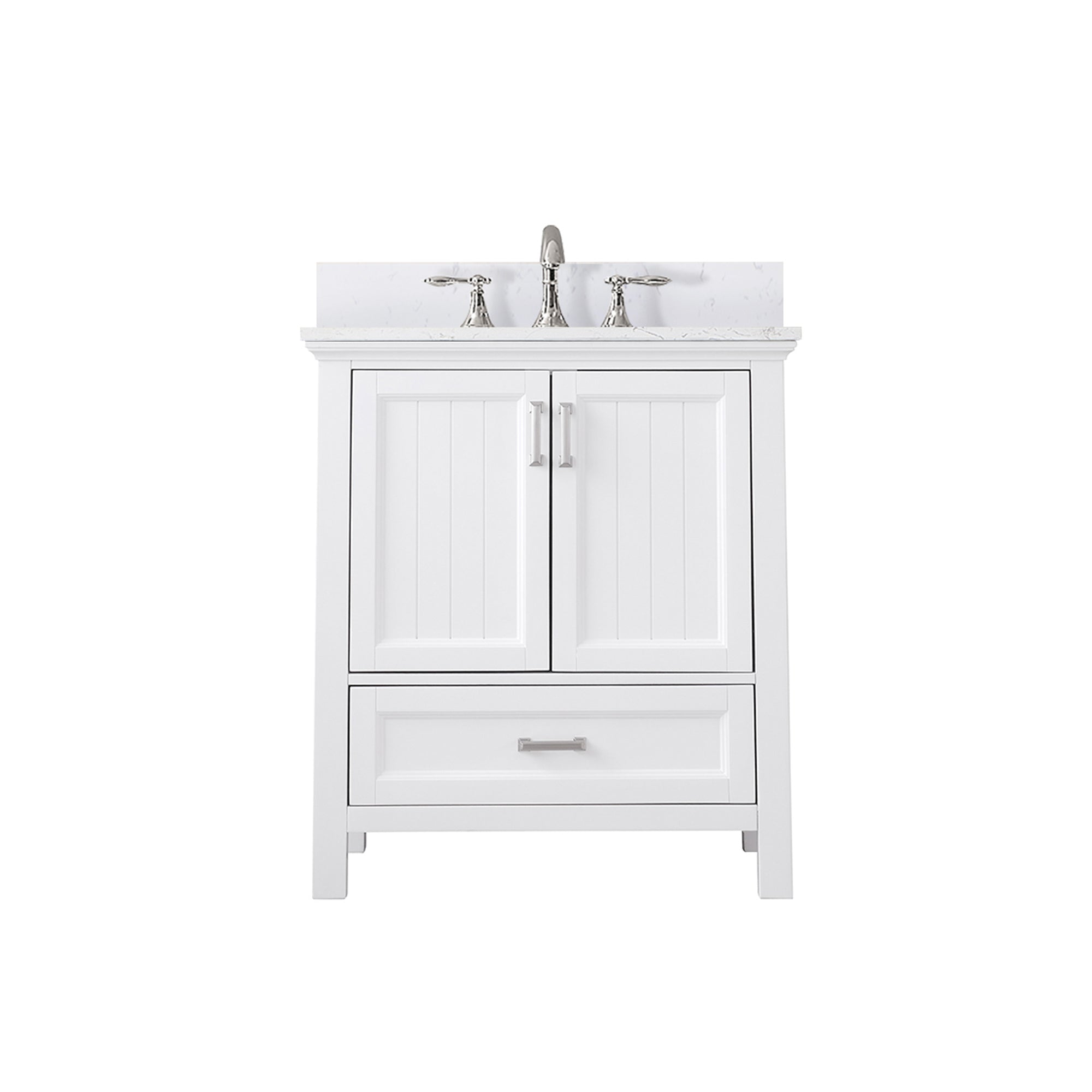 Isla 30" Single Bathroom Vanity Set with Aosta White Engineered Stone Countertop