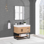 Load image into Gallery viewer, Bianco Single Bathroom Vanity with White Composite Stone Countertop
