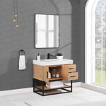Load image into Gallery viewer, Bianco Single Bathroom Vanity with White Composite Stone Countertop
