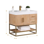 Load image into Gallery viewer, Bianco Single Bathroom Vanity with White Composite Stone Countertop
