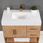 Load image into Gallery viewer, Bianco Single Bathroom Vanity with White Composite Stone Countertop

