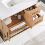 Load image into Gallery viewer, Bianco Single Bathroom Vanity with White Composite Stone Countertop
