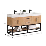 Load image into Gallery viewer, Bianco Double Bathroom Vanity with White Composite Stone Countertop
