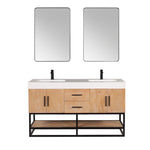 Load image into Gallery viewer, Bianco Double Bathroom Vanity with White Composite Stone Countertop
