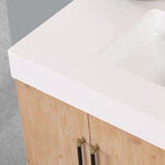 Load image into Gallery viewer, Corchia Wall-mounted Single Bathroom Vanity with White Composite Stone Countertop
