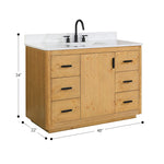 Load image into Gallery viewer, Perla 48&quot; Single Bathroom Vanity with Grain White Composite Stone Countertop
