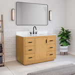 Load image into Gallery viewer, Perla 48&quot; Single Bathroom Vanity with Grain White Composite Stone Countertop
