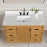 Load image into Gallery viewer, Perla 48&quot; Single Bathroom Vanity with Grain White Composite Stone Countertop
