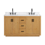 Load image into Gallery viewer, Perla 60&quot; Double Bathroom Vanity with Grain White Composite Stone Countertop
