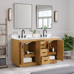 Load image into Gallery viewer, Perla 60&quot; Double Bathroom Vanity with Grain White Composite Stone Countertop
