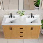Load image into Gallery viewer, Perla 60&quot; Double Bathroom Vanity with Grain White Composite Stone Countertop
