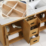 Load image into Gallery viewer, Perla 60&quot; Double Bathroom Vanity with Grain White Composite Stone Countertop
