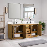 Load image into Gallery viewer, Perla 72&quot; Double Bathroom Vanity with Grain White Composite Stone Countertop
