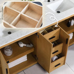 Load image into Gallery viewer, Perla 72&quot; Double Bathroom Vanity with Grain White Composite Stone Countertop
